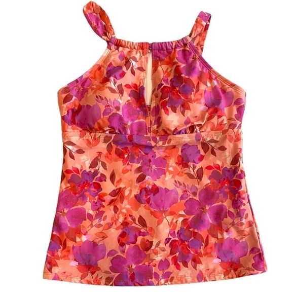 ALEX MARIE High Neck Keyhole Halter Tankini Top - Picture 4 of 8